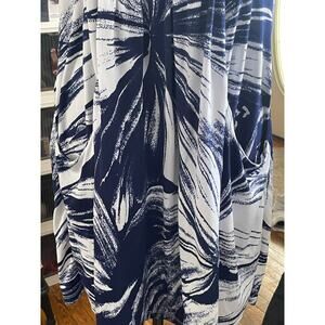 J Valdi Blue/white splattered Sleeveless Sun Dress Sm. Artsy Cover up Cruisewear